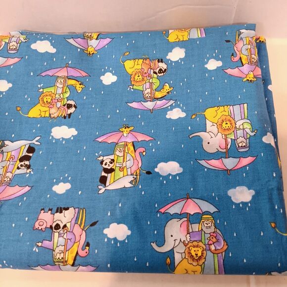 Vintage Fabric Traditions Noahs Ark Fabric-1+ Yds-1997-Quilting Cotton-Religious - Picture 2 of 5